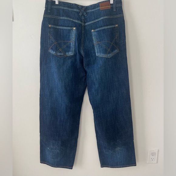 Vintage Enyce Jeans Mens Y2K Baggy Wide Leg Dark Wash Denim Size 36 - Picture 2 of 14